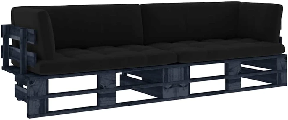 Lauko baldų komplektas Dvivietė sofa iš palečių su pagalvėlėmis, impregnuota pušis