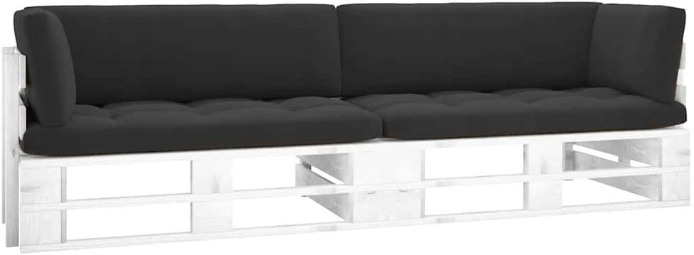 Lauko baldų komplektas Dvivietė sofa iš palečių su pagalvėlėmis, impregnuota pušis