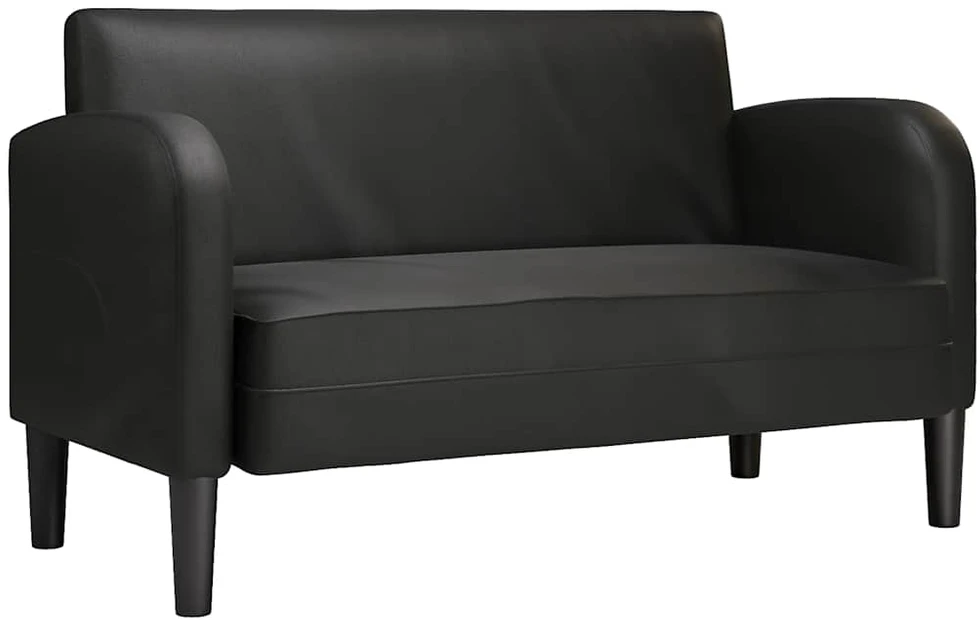 Dvivietė sofa, juoda, 110 cm, dirbtinė oda