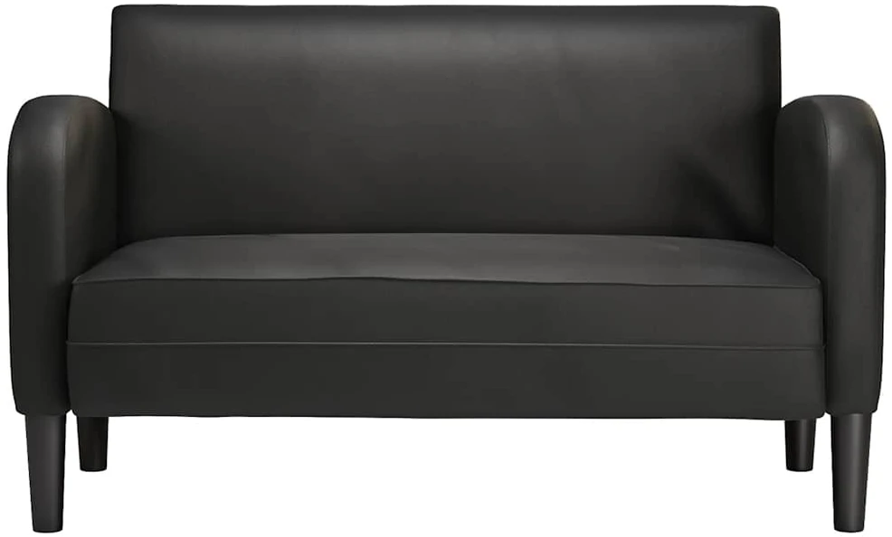 Dvivietė sofa, juoda, 110 cm, dirbtinė oda