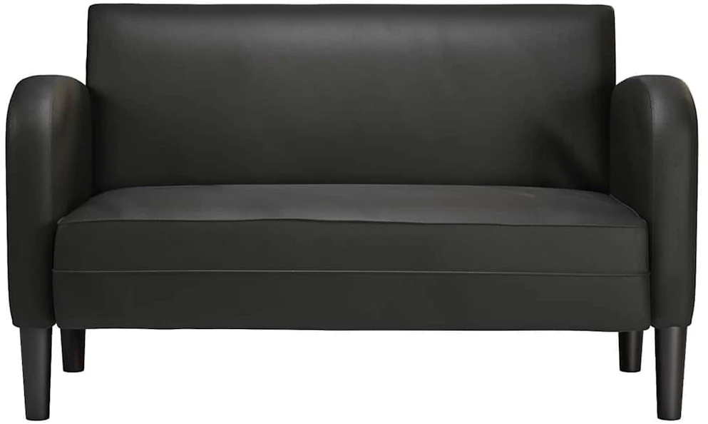 Dvivietė sofa, juoda, 110 cm, dirbtinė oda