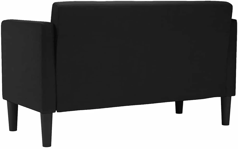 Dvivietė sofa, juoda, 111 cm, audinys