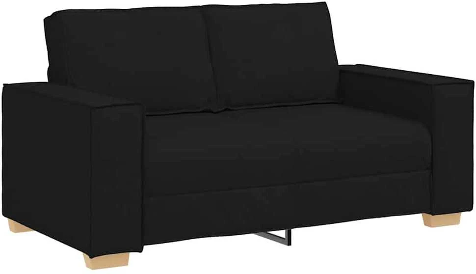 Dvivietė sofa, juoda, 160x78x84 cm, audinys