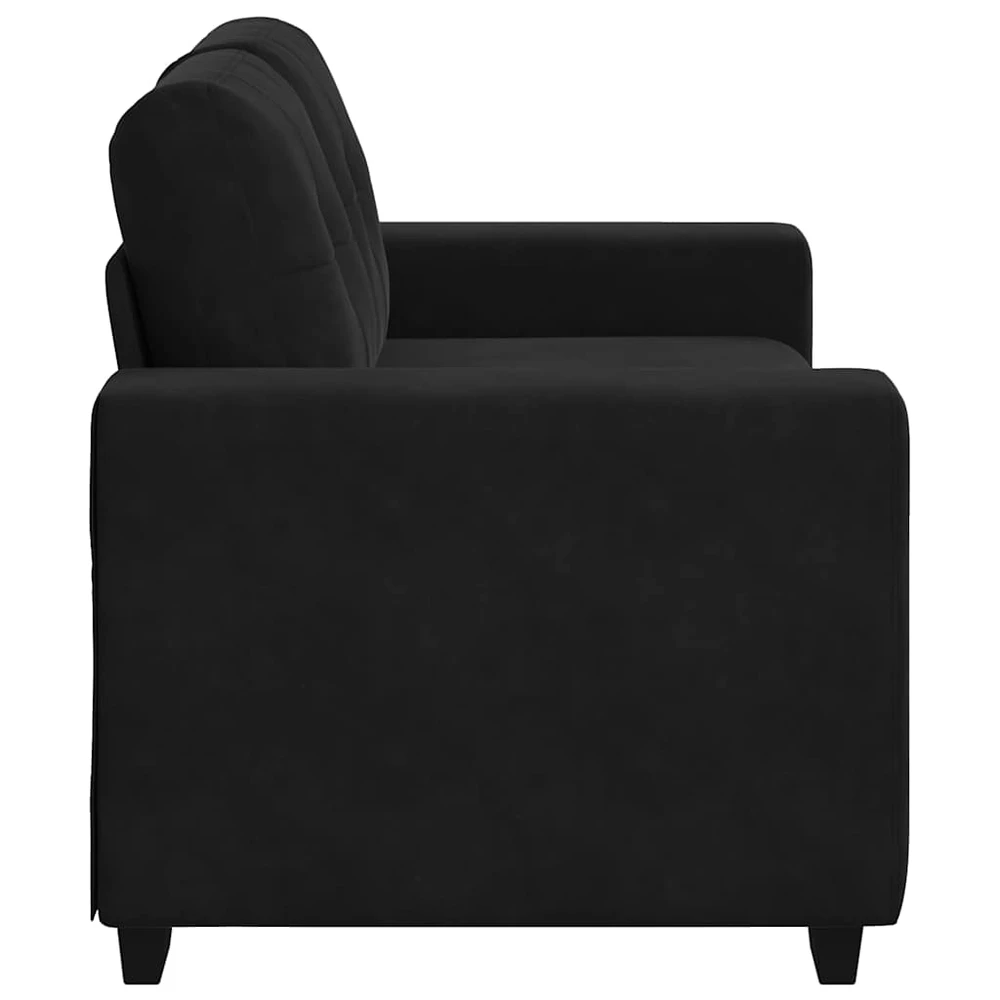 Dvivietė sofa, juoda, 160x77x82 cm, aksominė