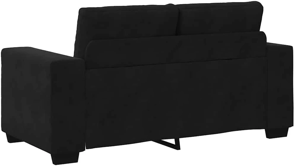 Dvivietė sofa, juoda, 160x77x82 cm, aksominė