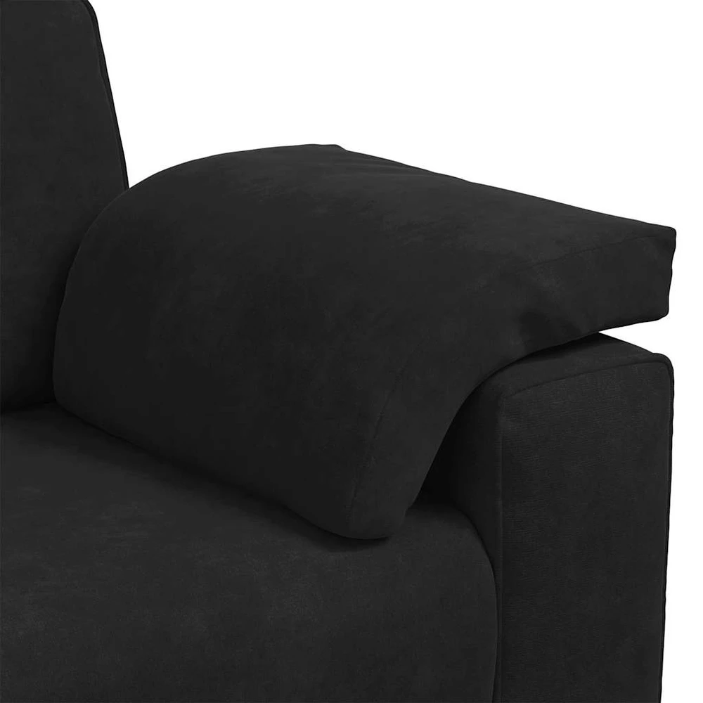 Dvivietė sofa, juoda, 160x77x82 cm, aksominė