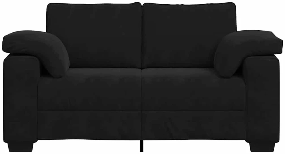 Dvivietė sofa, juoda, 160x77x82 cm, aksominė