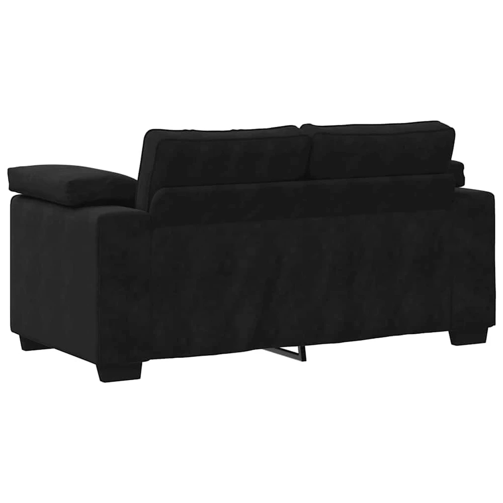 Dvivietė sofa, juoda, 160x77x82 cm, aksominė