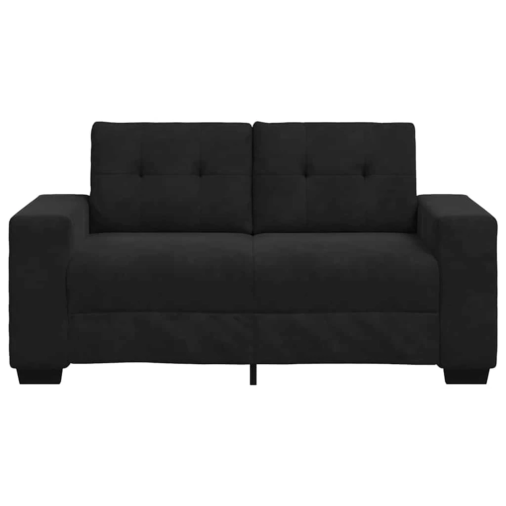 Dvivietė sofa, juoda, 160x77x82 cm, aksominė
