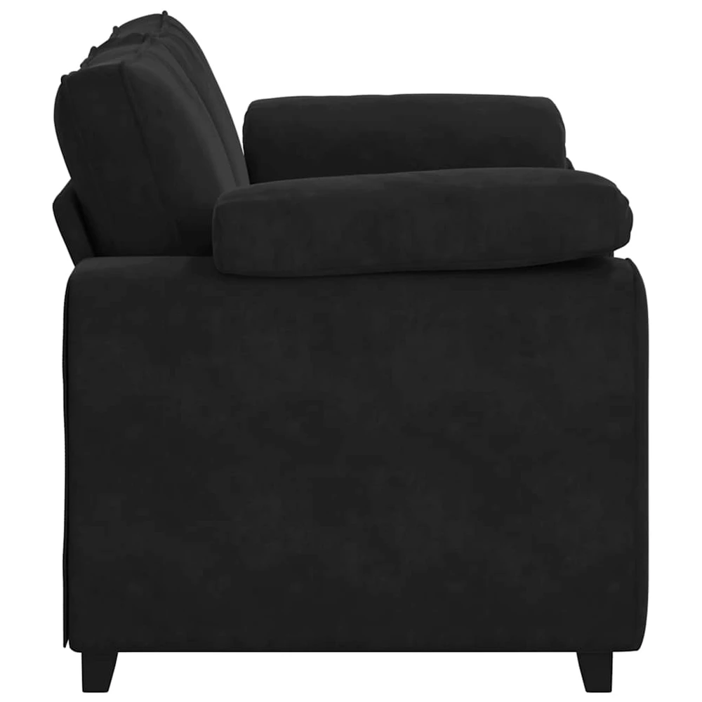 Dvivietė sofa, juoda, 160x77x82 cm, aksominė