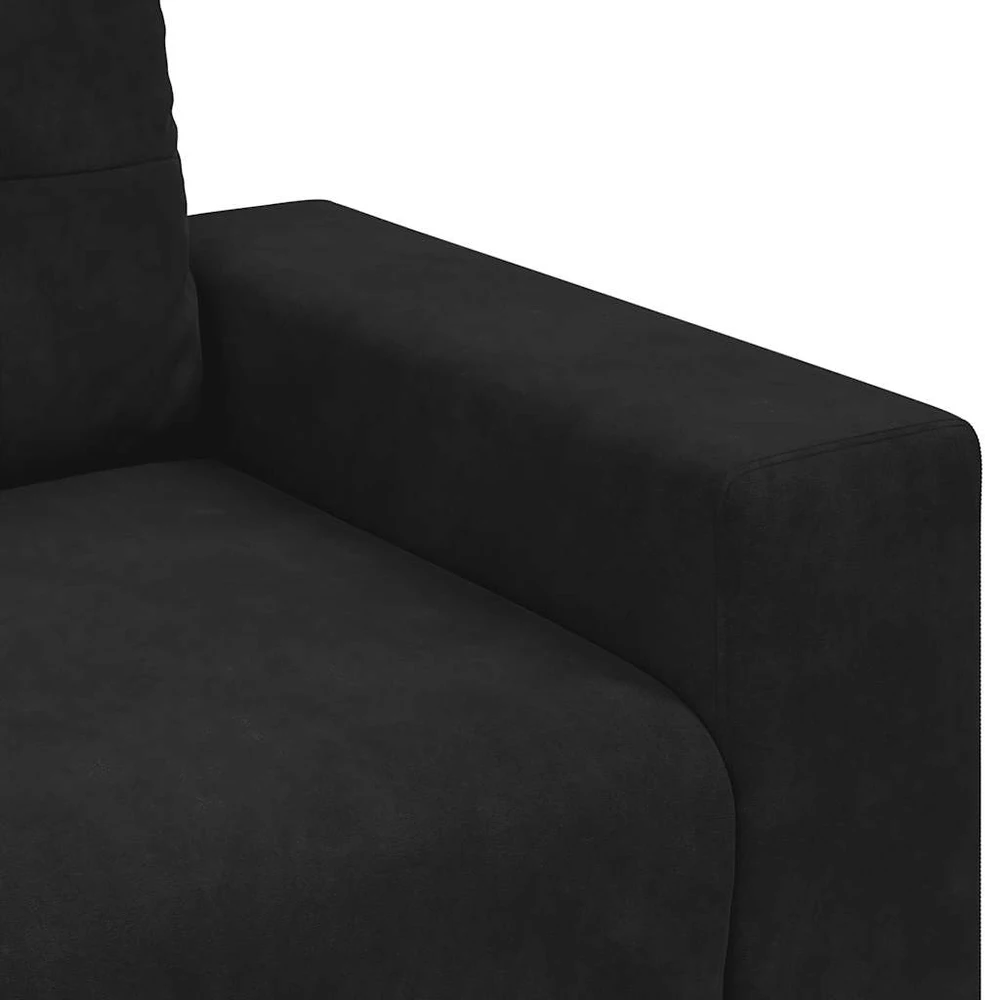 Dvivietė sofa, juoda, 160x77x82 cm, aksominė