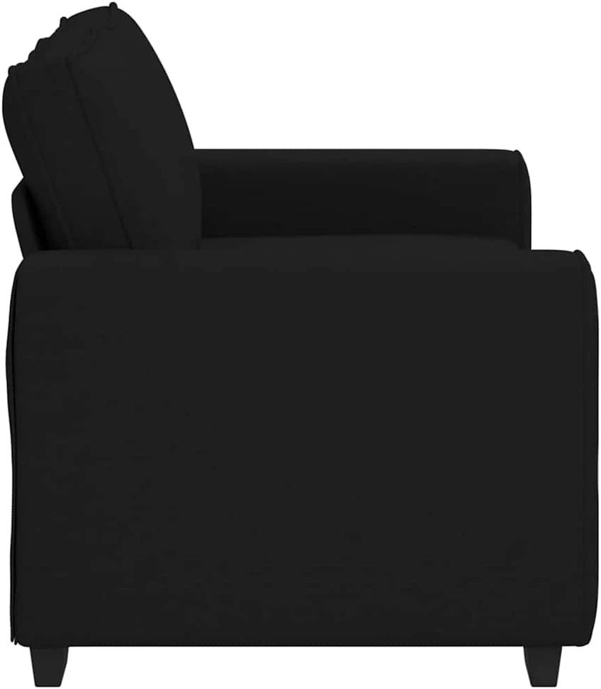 Dvivietė sofa, juoda, 160x77x82 cm, audinys