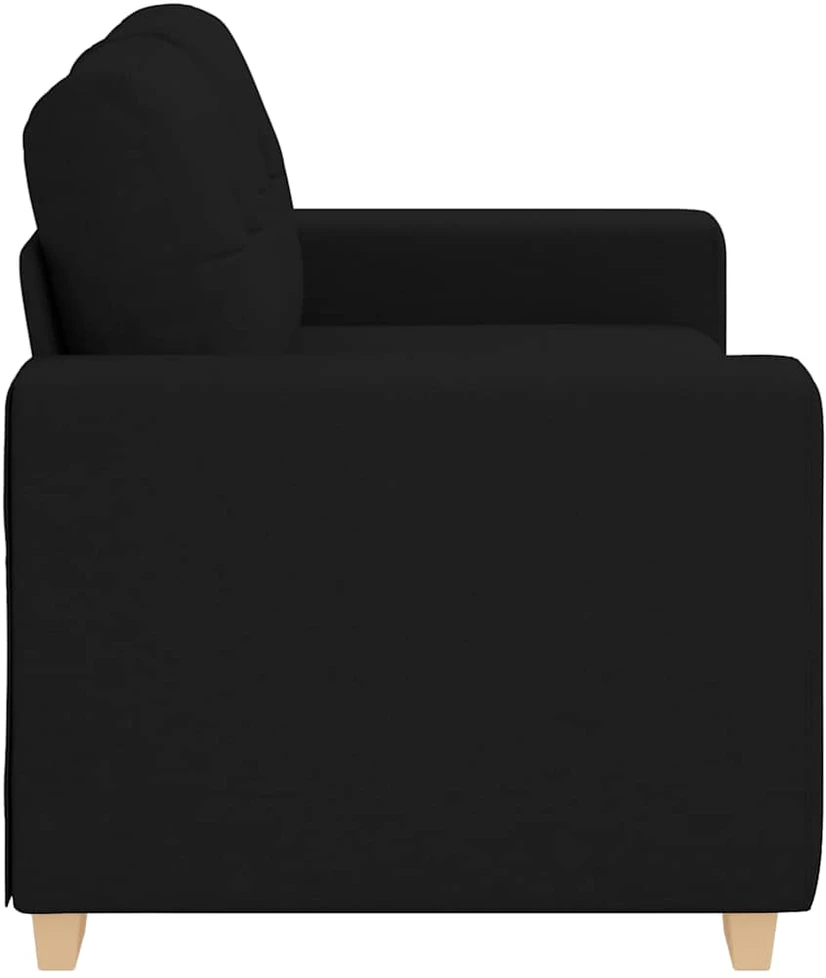 Dvivietė sofa, juoda, 160x77x82 cm, audinys
