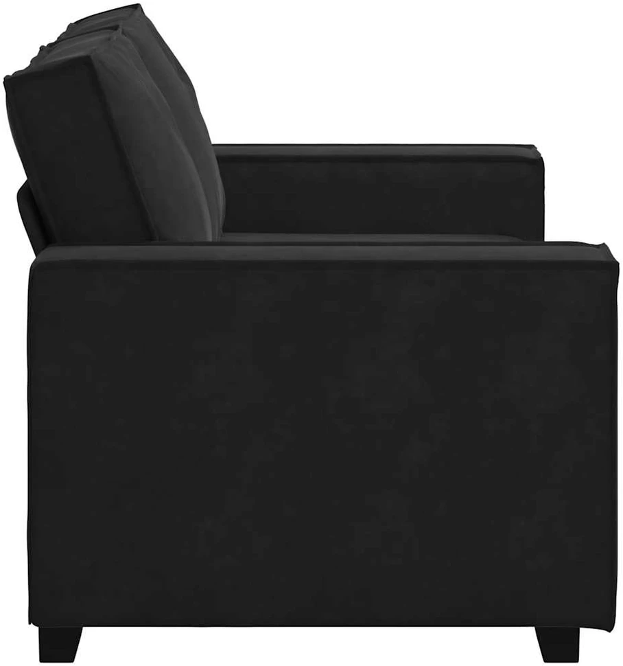 Dvivietė sofa, juoda, 160x78x84 cm, aksominė