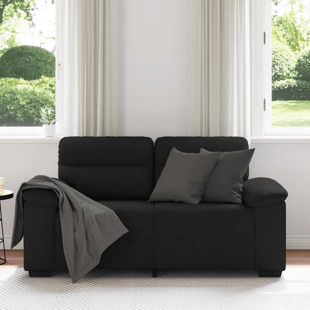 Dvivietė sofa, juoda, 160x81x84 cm, audinys