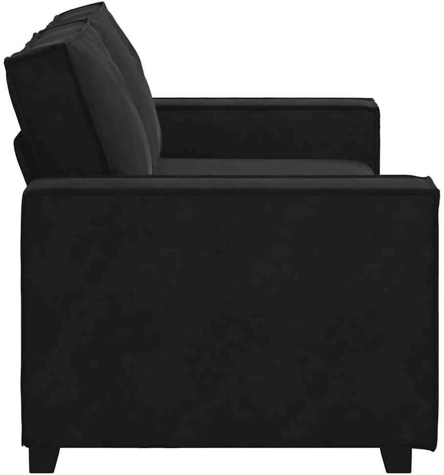 Dvivietė sofa, juoda, 180x78x84 cm, aksominė