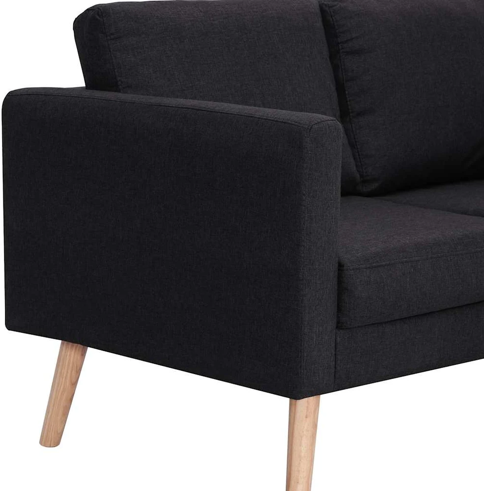 Dvivietė sofa, juoda, audinys