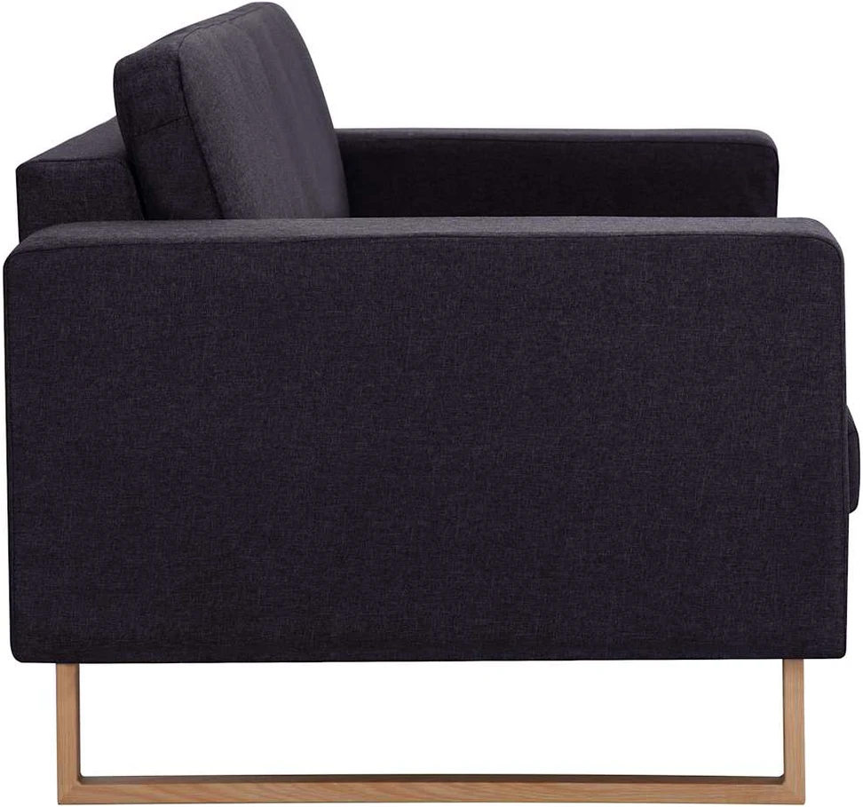 Dvivietė sofa, juoda, audinys