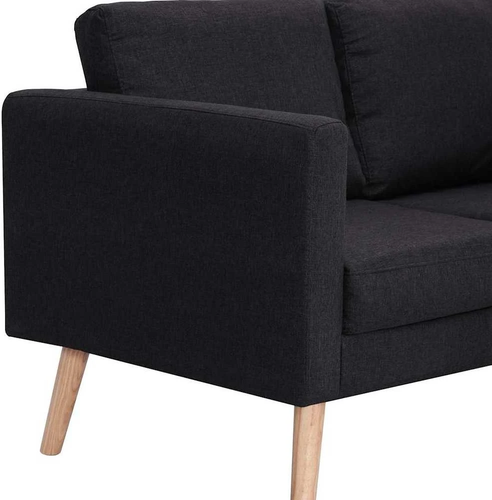 Dvivietė sofa, juoda, audinys
