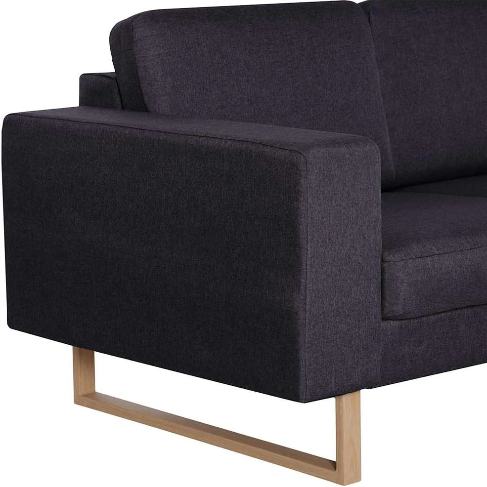 Dvivietė sofa, juoda, audinys