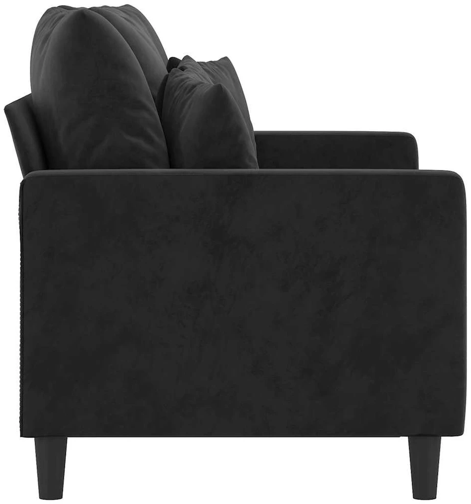 Dvivietė sofa, juodos spalvos, 120cm, aksomas