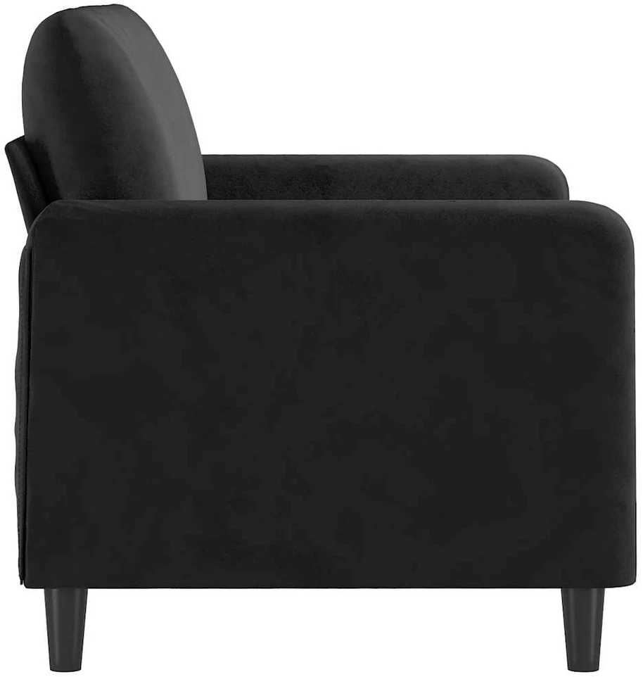 Dvivietė sofa, juodos spalvos, 120cm, aksomas