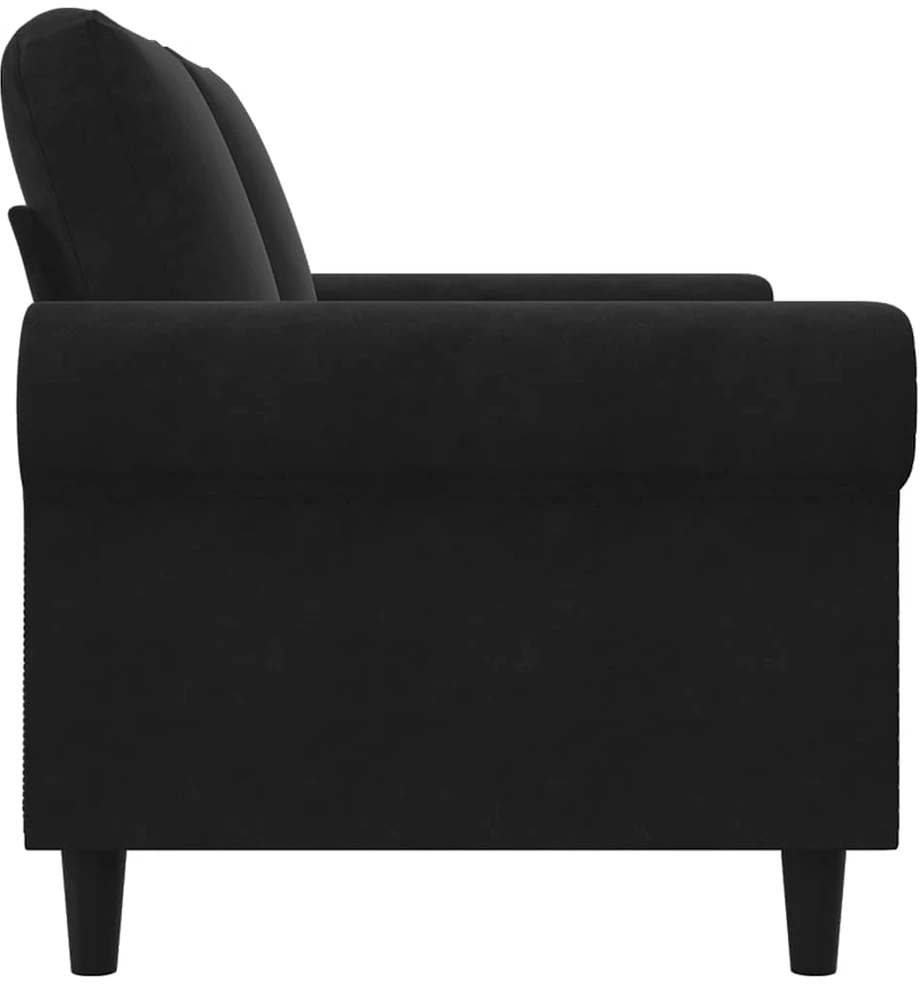 Dvivietė sofa, juodos spalvos, 120cm, aksomas