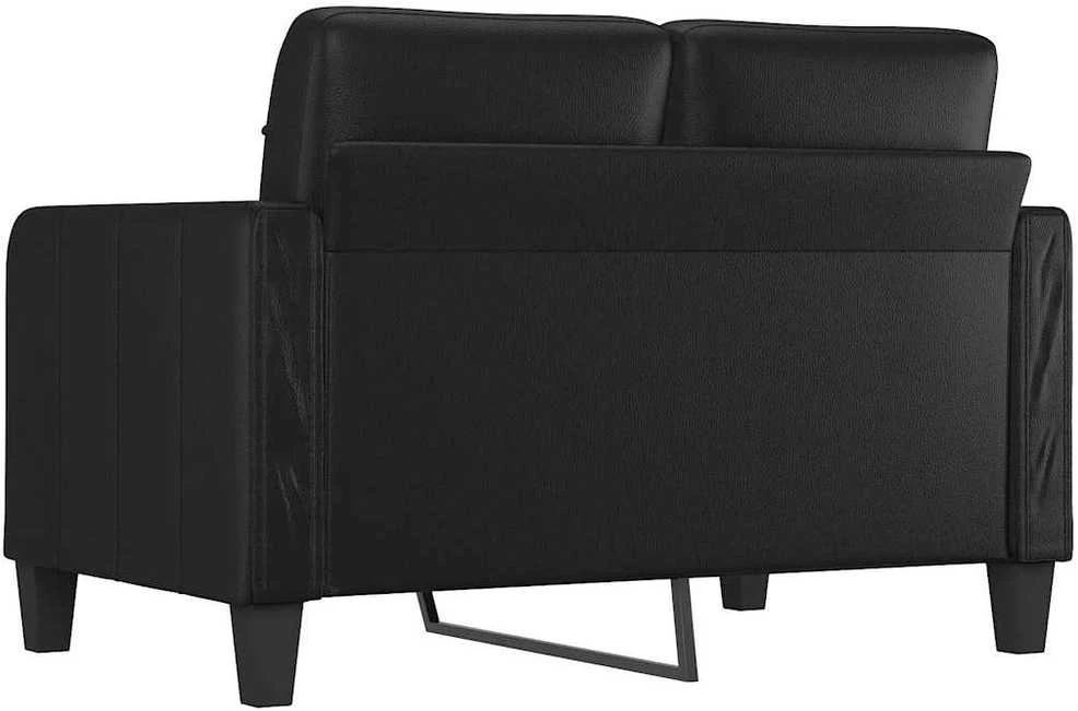 Dvivietė sofa, juodos spalvos, 120cm, dirbtinė oda