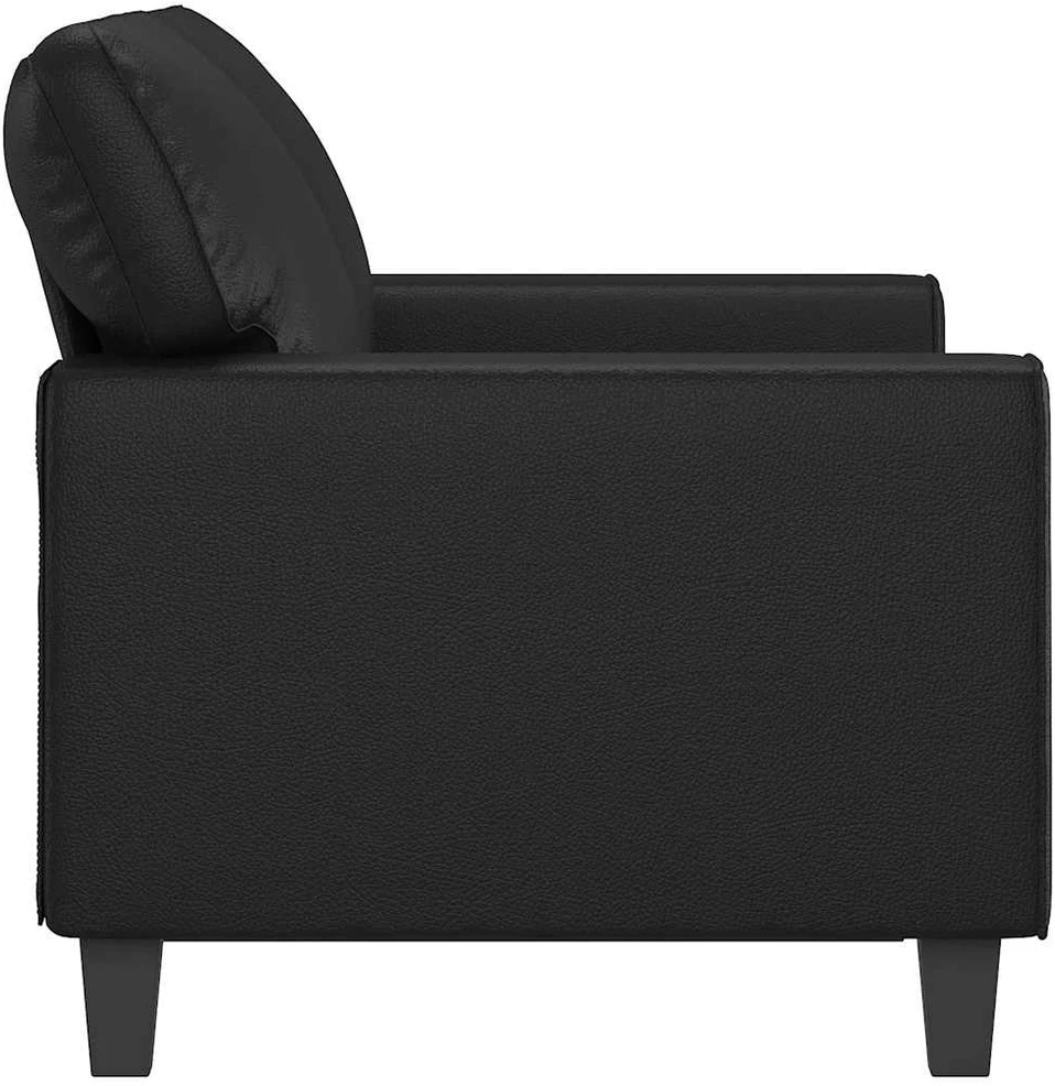 Dvivietė sofa, juodos spalvos, 120cm, dirbtinė oda