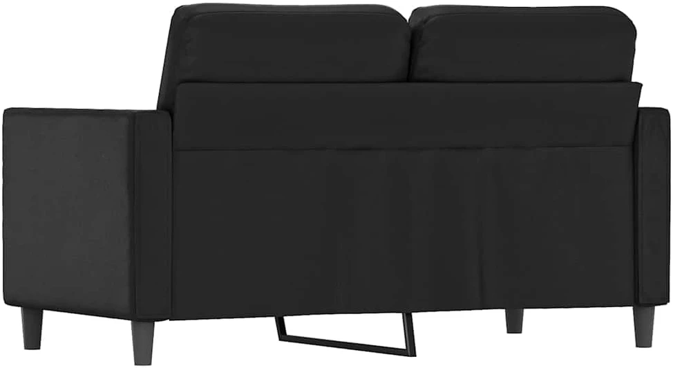 Dvivietė sofa, juodos spalvos, 120cm, dirbtinė oda
