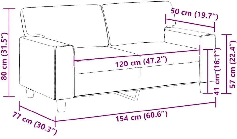 Dvivietė sofa, juodos spalvos, 120cm, dirbtinė oda