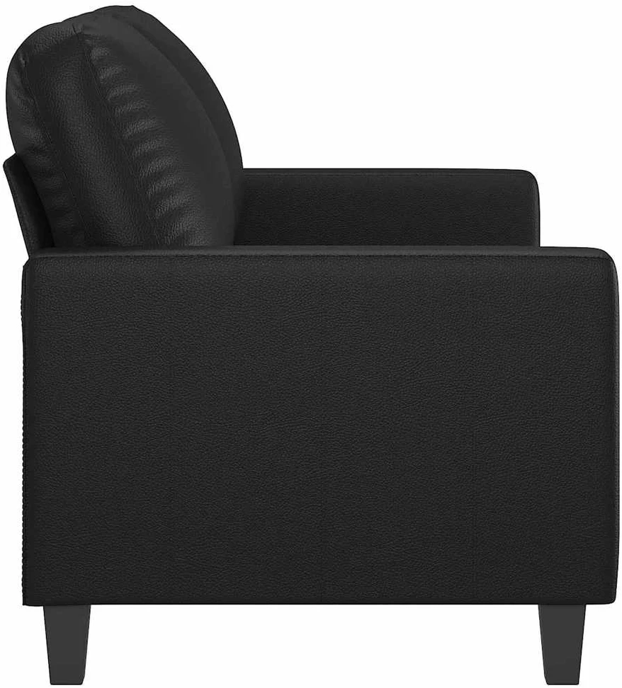Dvivietė sofa, juodos spalvos, 120cm, dirbtinė oda