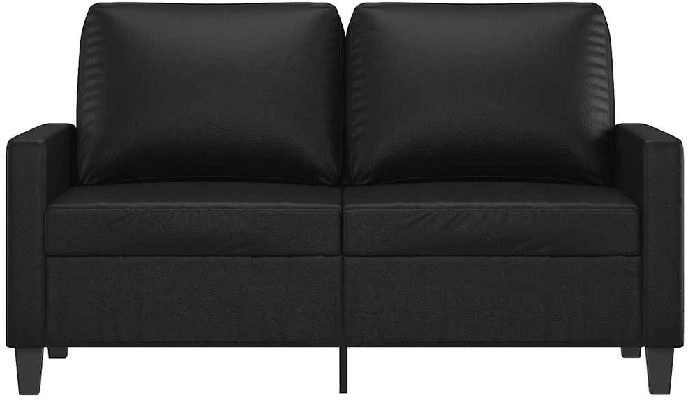 Dvivietė sofa, juodos spalvos, 120cm, dirbtinė oda