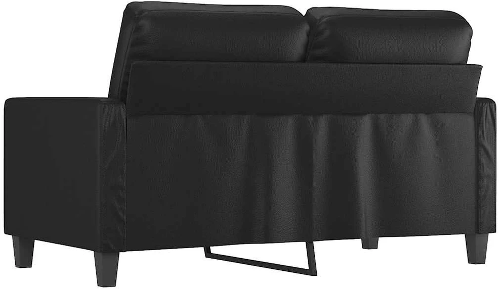 Dvivietė sofa, juodos spalvos, 120cm, dirbtinė oda