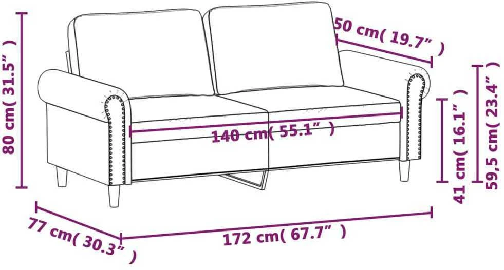 Dvivietė sofa, juodos spalvos, 140cm, aksomas