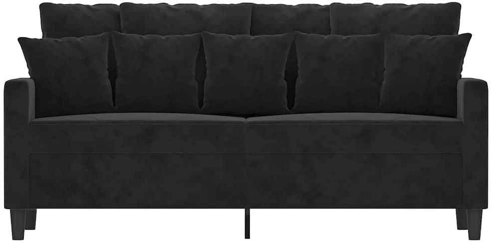 Dvivietė sofa, juodos spalvos, 140cm, aksomas