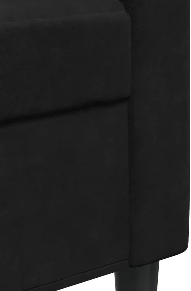 Dvivietė sofa, juodos spalvos, 140cm, aksomas