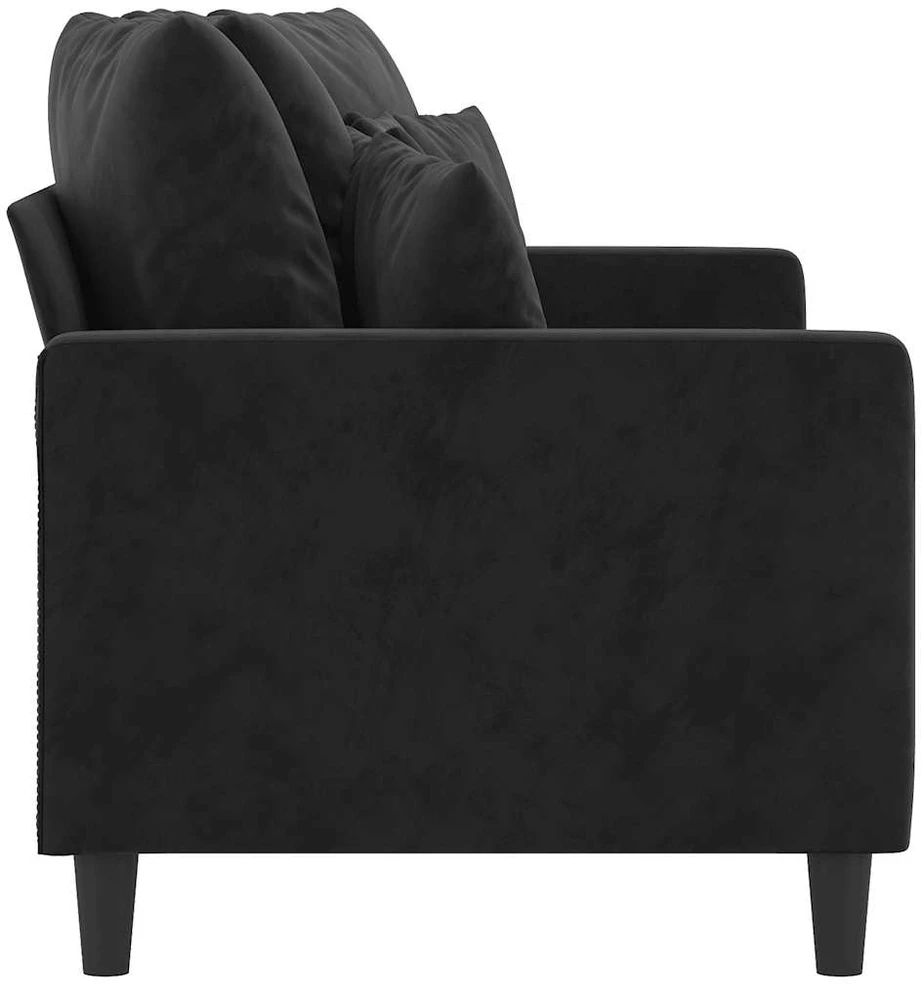 Dvivietė sofa, juodos spalvos, 140cm, aksomas