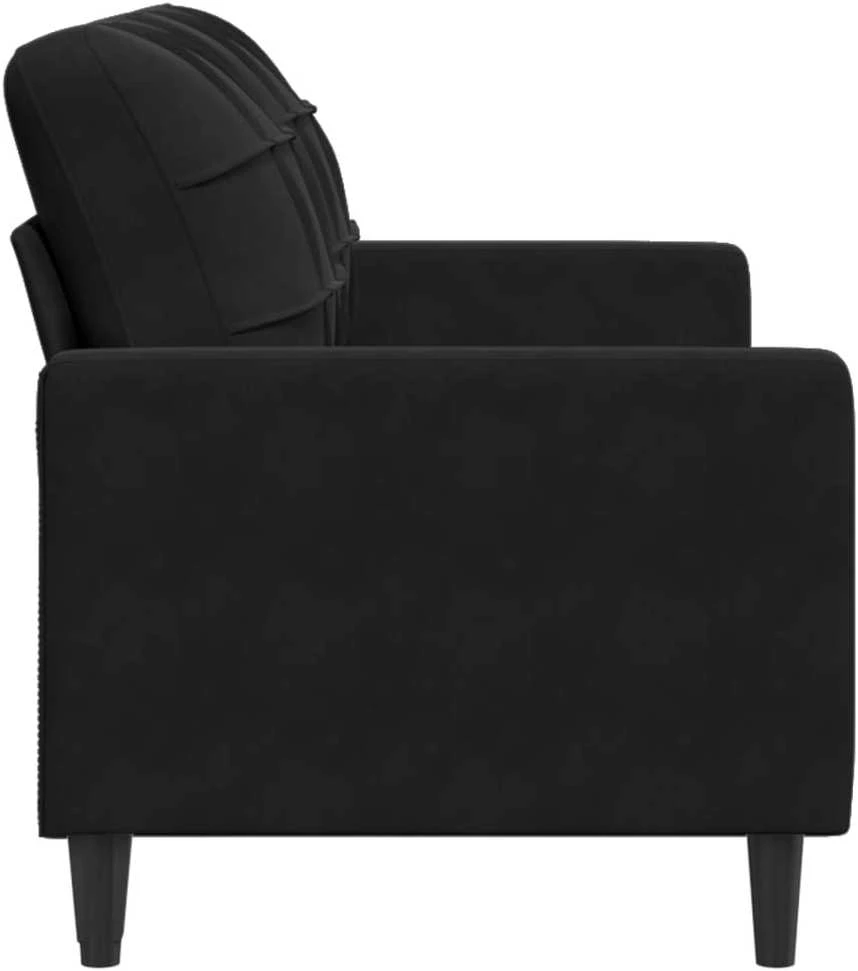 Dvivietė sofa, juodos spalvos, 140cm, aksomas
