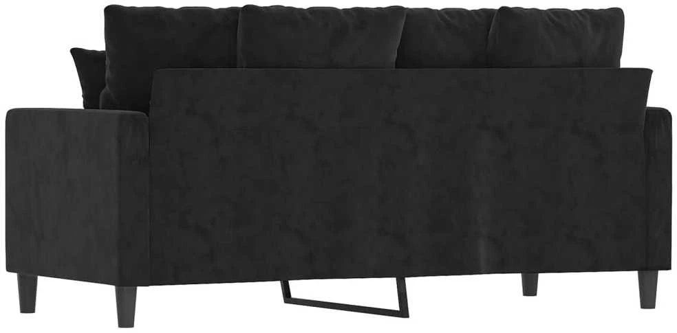 Dvivietė sofa, juodos spalvos, 140cm, aksomas