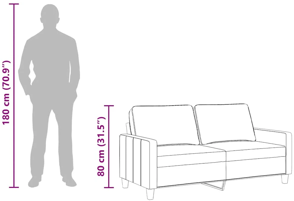 Dvivietė sofa, juodos spalvos, 140cm, audinys