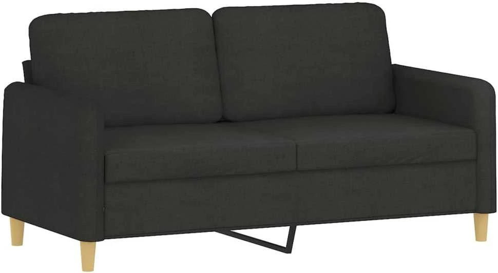 Dvivietė sofa, juodos spalvos, 140cm, audinys