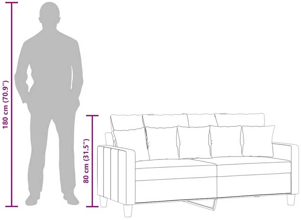 Dvivietė sofa, juodos spalvos, 140cm, audinys