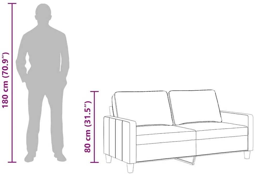 Dvivietė sofa, juodos spalvos, 140cm, audinys