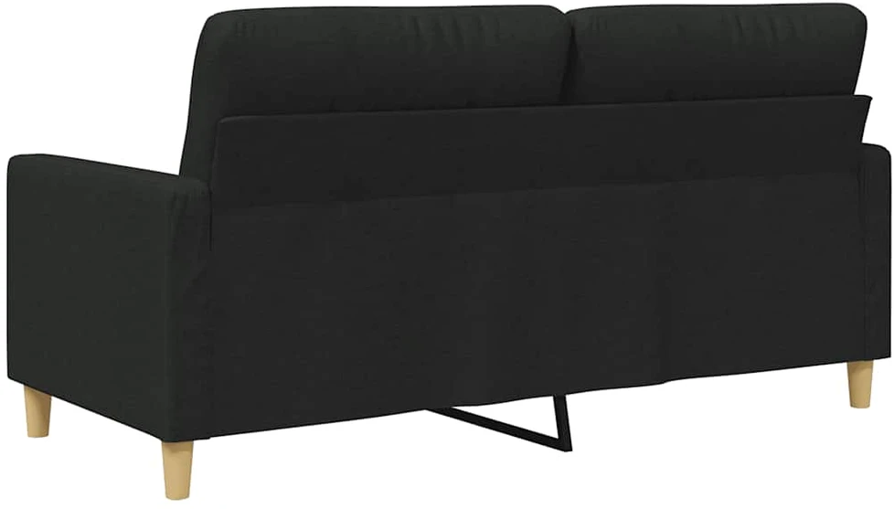 Dvivietė sofa, juodos spalvos, 140cm, audinys