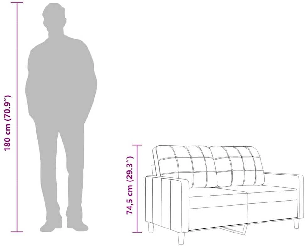 Dvivietė sofa, juodos spalvos, 140cm, audinys