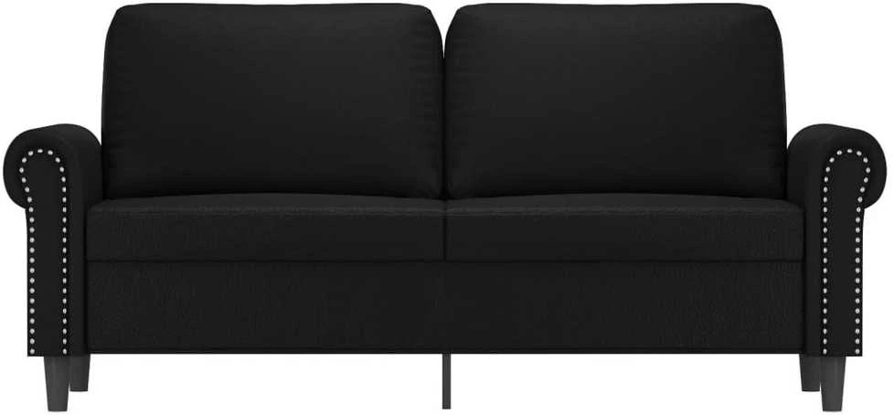 Dvivietė sofa, juodos spalvos, 140cm, dirbtinė oda