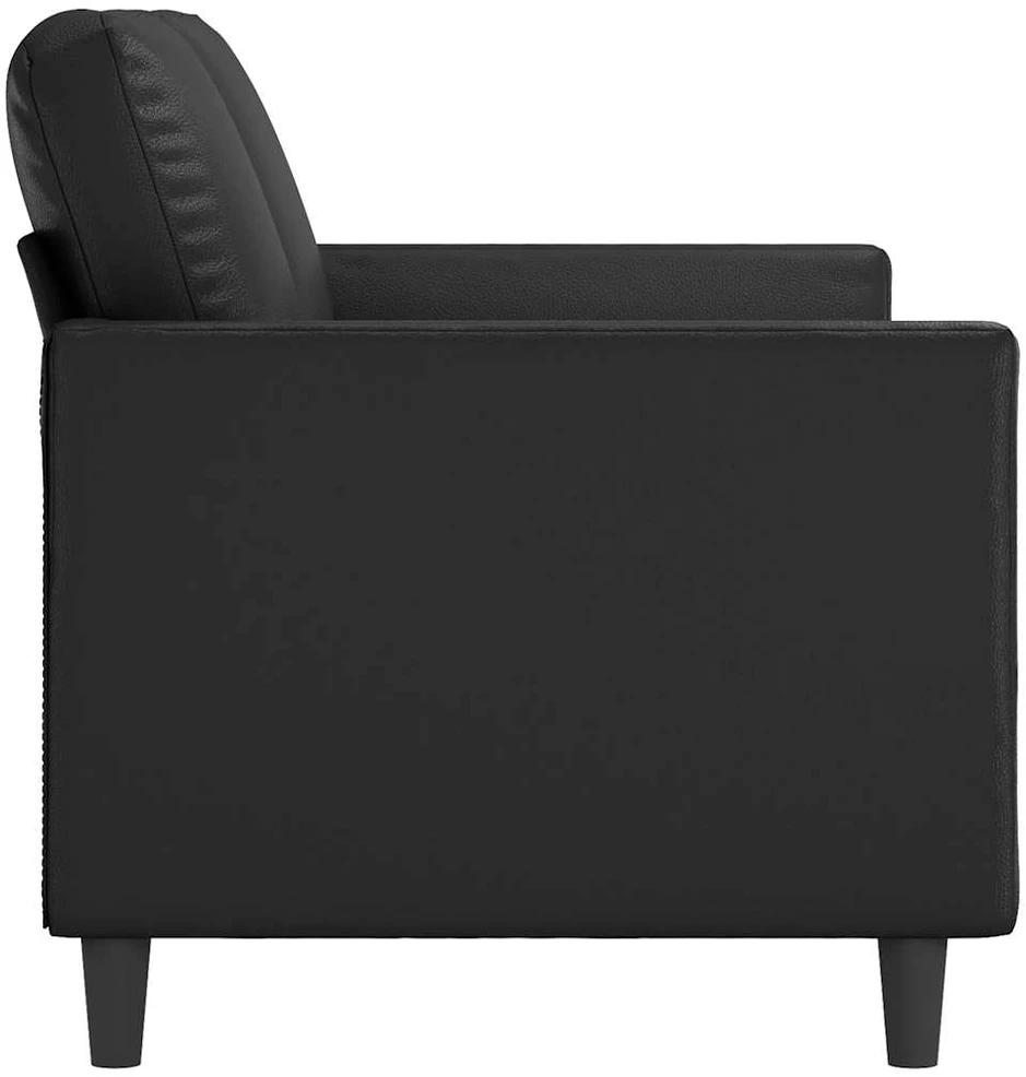Dvivietė sofa, juodos spalvos, 140cm, dirbtinė oda
