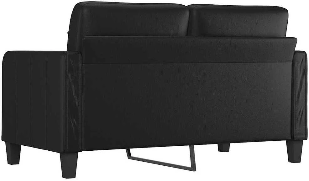 Dvivietė sofa, juodos spalvos, 140cm, dirbtinė oda