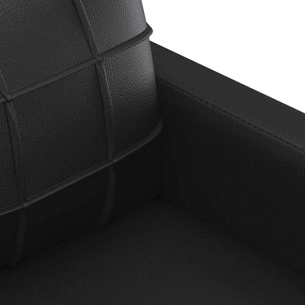 Dvivietė sofa, juodos spalvos, 140cm, dirbtinė oda